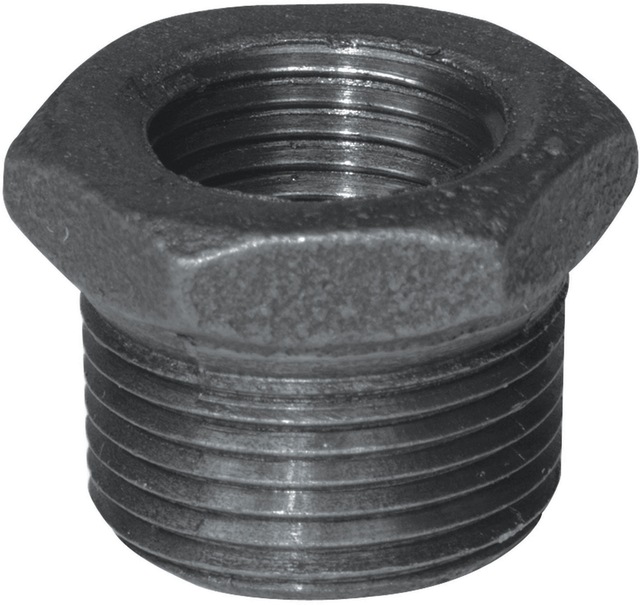 AquaDynamic Galvanized Black Iron Fitting HEX Bushing, 1/2 x 1/4in