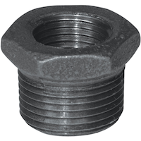 Raccord de tuyau galvanisé Aqua-Dynamic, réducteur hexagonal en fer, noir, 1 x 3/4 po Front_Elevated