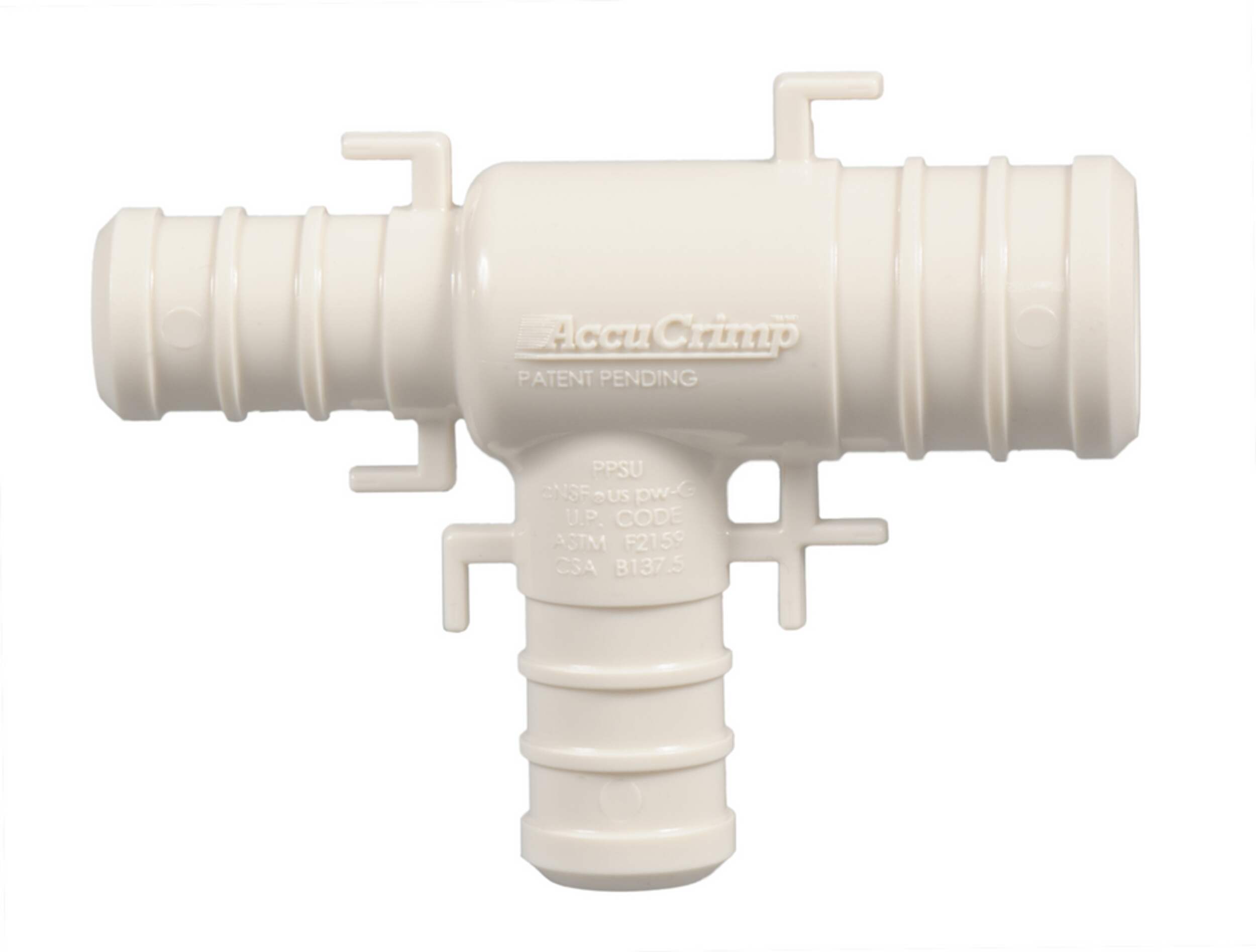 Raccord en té en polyéthylène Waterline, XLPE, 0,7 x 0,5 x 0,5 po Front_Flat