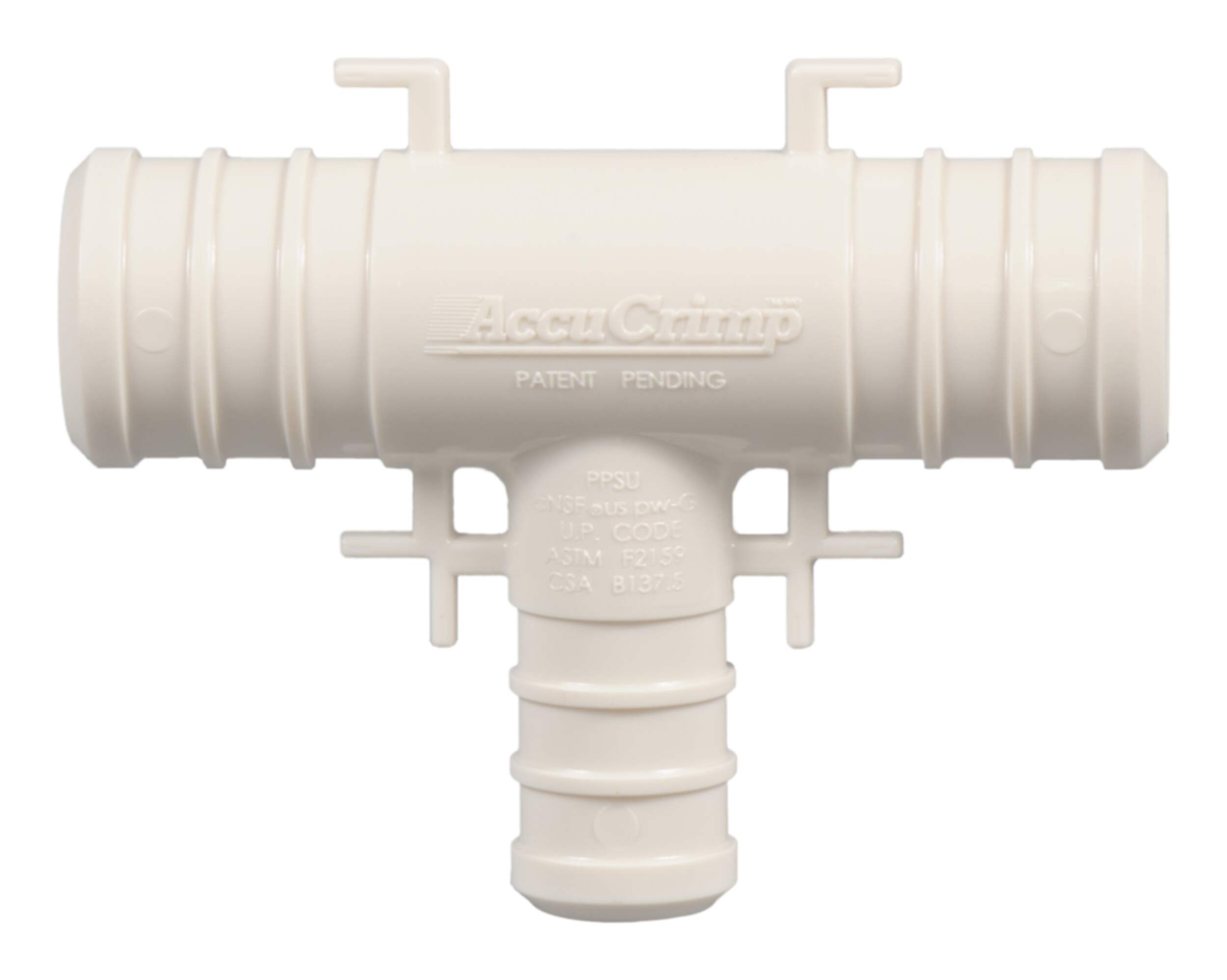 Raccord en té en polyéthylène Waterline, 0,7 x 0,7 x 0,5 po Front_Elevated