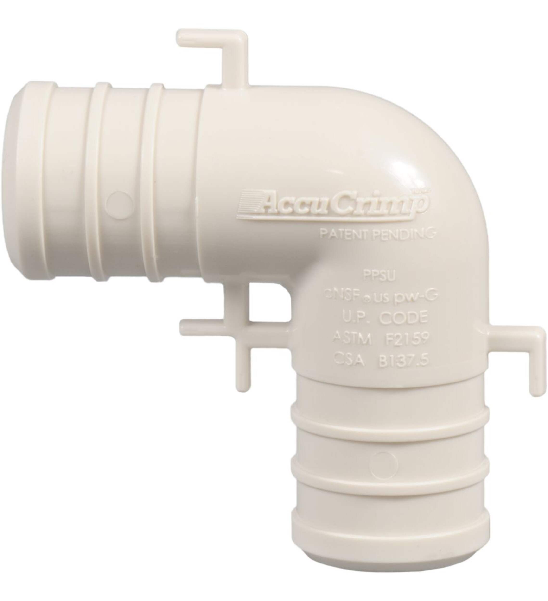 Waterline PEX Poly Pipe with 90-Degree Elbow, 3/4-in Front_Flat