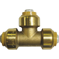 Waterline Push N' Connect Tee Fitting, 1/2-in Front_Flat
