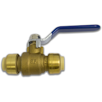 Waterline Push N' Connect Brass Ball Valve with Lever Handle, 1/2-in Side_Left