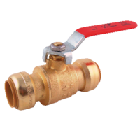 Waterline Push N' Connect Brass Ball Valve with Lever Handle, 3/4-in Front_Angled_Left