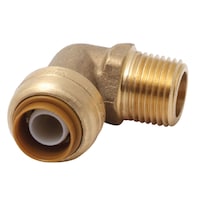 Waterline Push N' Connect 90-Degree Elbow, Male Pipe Thread, 1/2 x 1/2-in