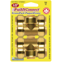 Raccord en Té Waterline Push N' Connect, 1/2 po, paq. 4