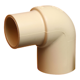 Raccord de 90 degrés en PVC-C durable Bow, mâle-femelle, pour plomberie, beige, tailles variées Front_Angled_Left