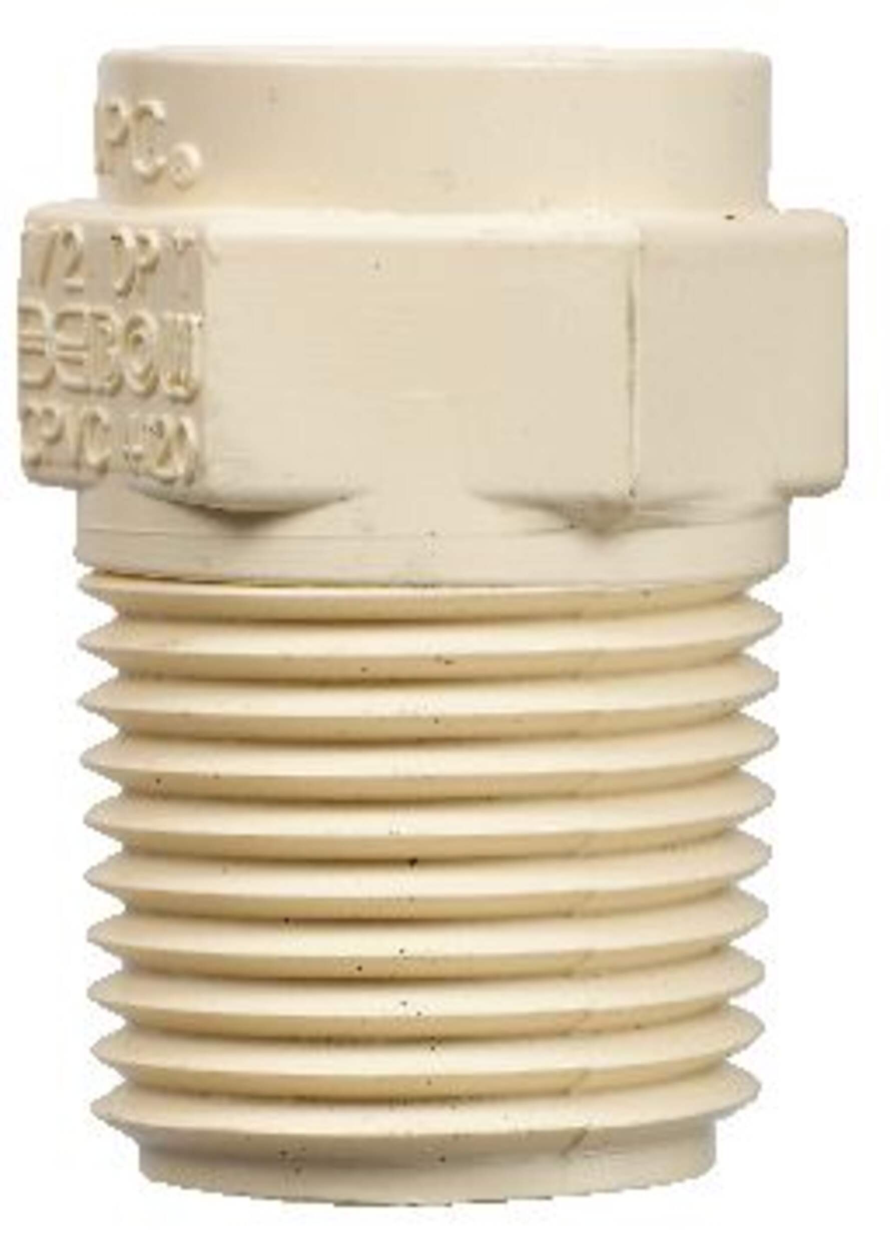 Adaptateur durable en PVC-C Bow pour plomberie, beige, tailles variées Front_Flat