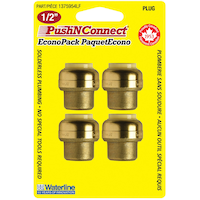 Bouchons à raccord instantané Waterline, 1/2 po, paq. 4