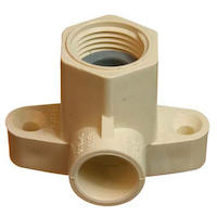 Adaptateur durable en PVC-C Bow, coude à applique, pour tuyauterie, beige, 1/2 po Front_Elevated
