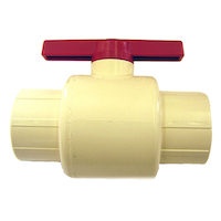 Bow CPVC Durable Ball Valve for Plumbing, Beige, 1/2-in Front_Flat