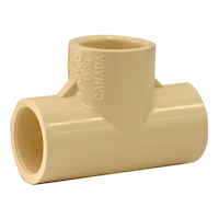 Bow CPVC Tee, 1-in Front_Angled_Right