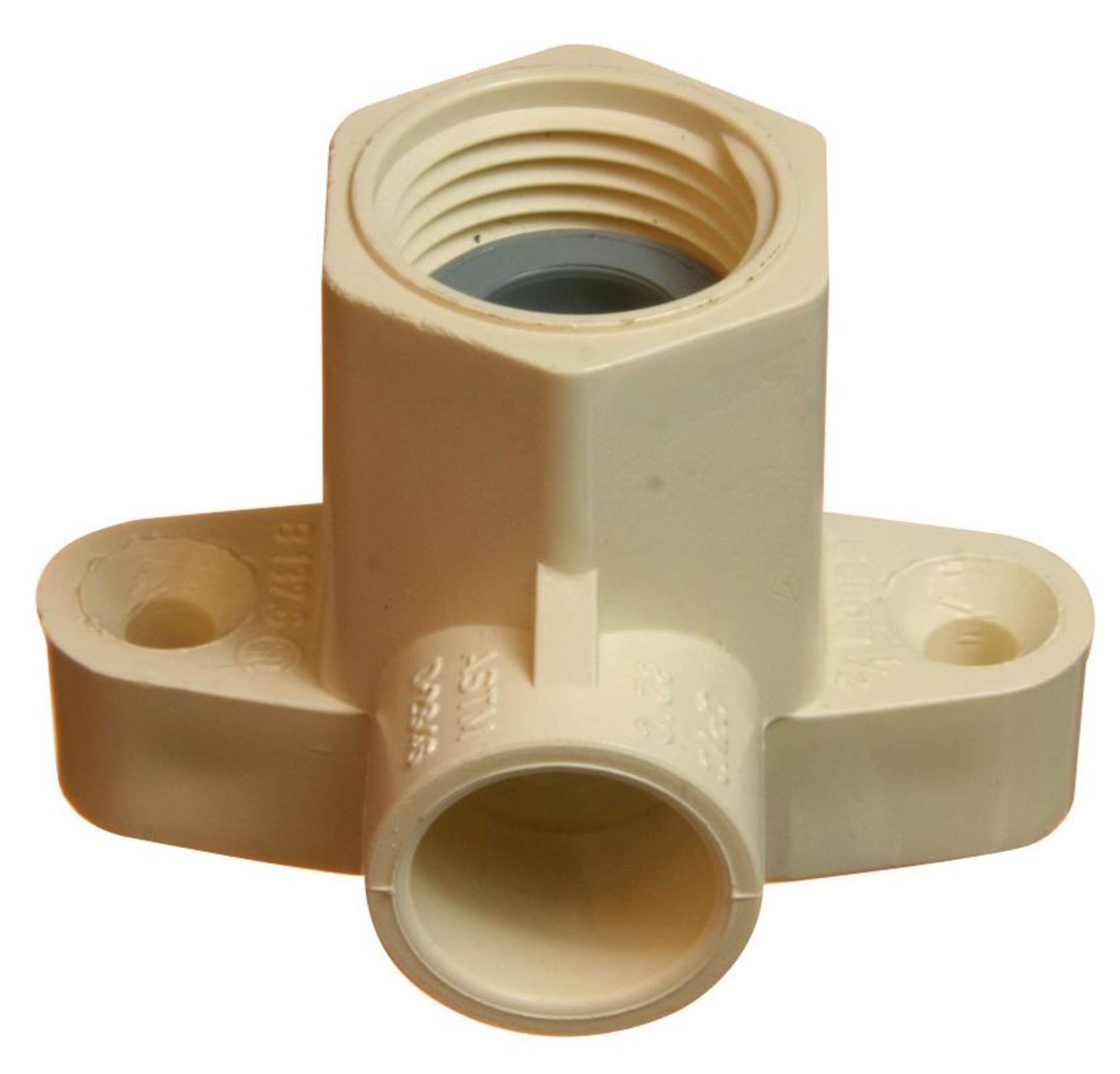 Bow CPVC Durable Drop Ear Elbow Hub for Plumbing, Beige, 1/2-in Front_Elevated