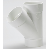 Bout mâle en Y en PVC Bow pour égout et raccord de drainage, blanc, 4 po Front_Three_Fourths_Angled_Left