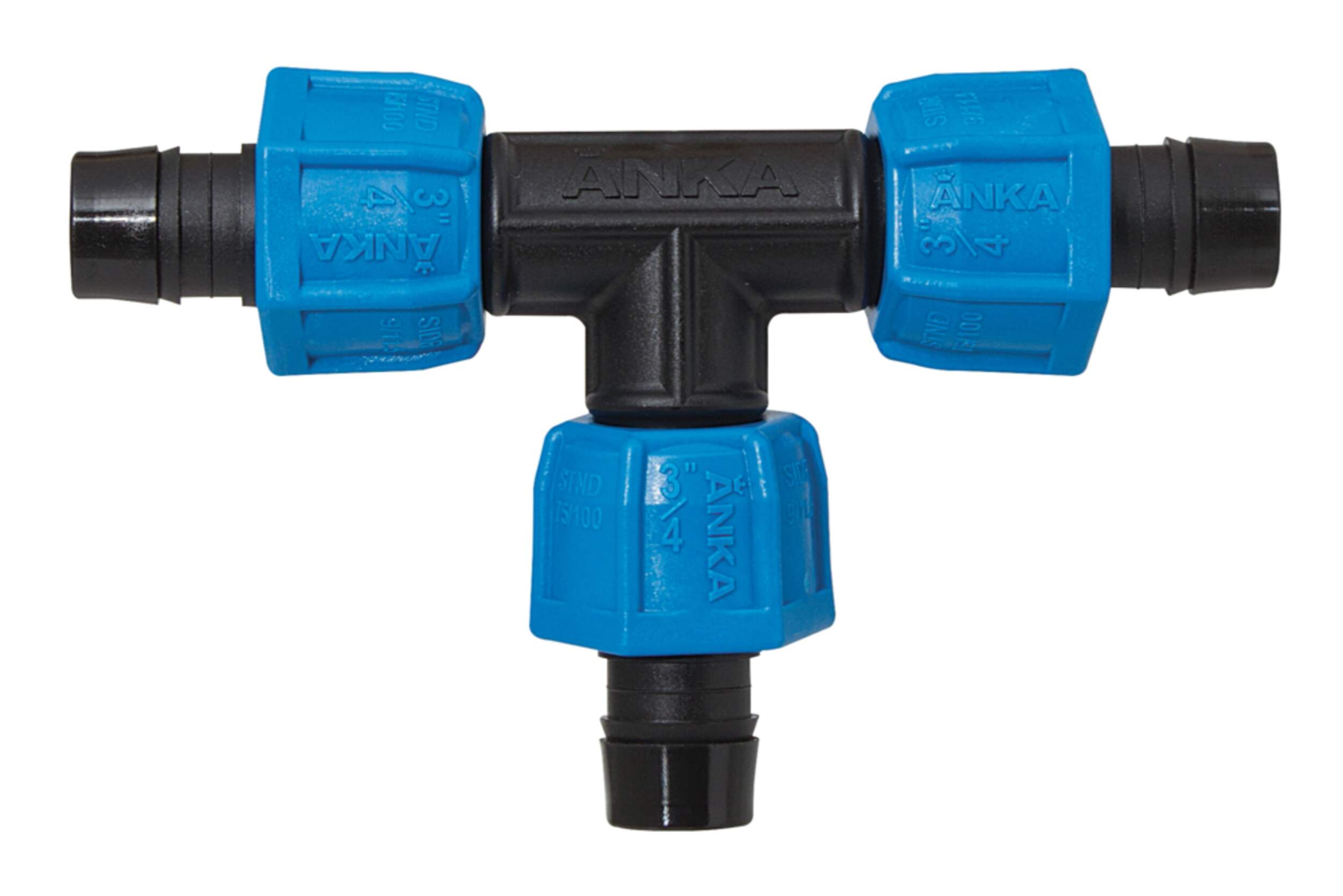 Raccord de tuyau en T en nylon renforcé de fibre de verre Watts ANKA, 3/4 x 3/4 x 3/4 po Front_Flat