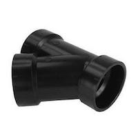 Bow ABS/DWV 45-Degree Wye Fitting, Black, 3 x 2-in Side_Left