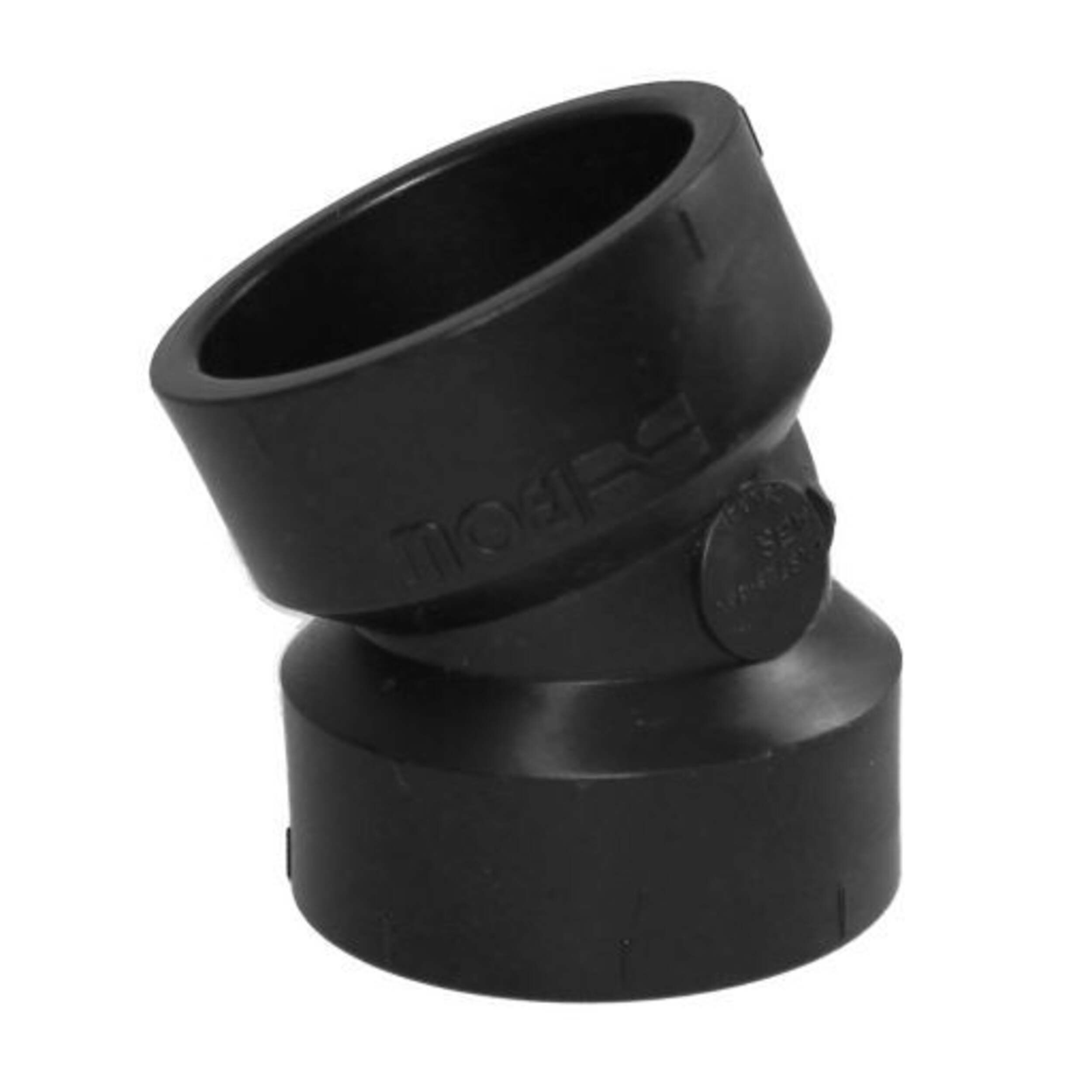 Coude à 22-1/2 degrés ABS et drainage et aération Bow, 3 po Front_Flat