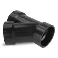 Bow ABS/DWV 45-Degree Wye Fitting, Black, 1-1/4-in