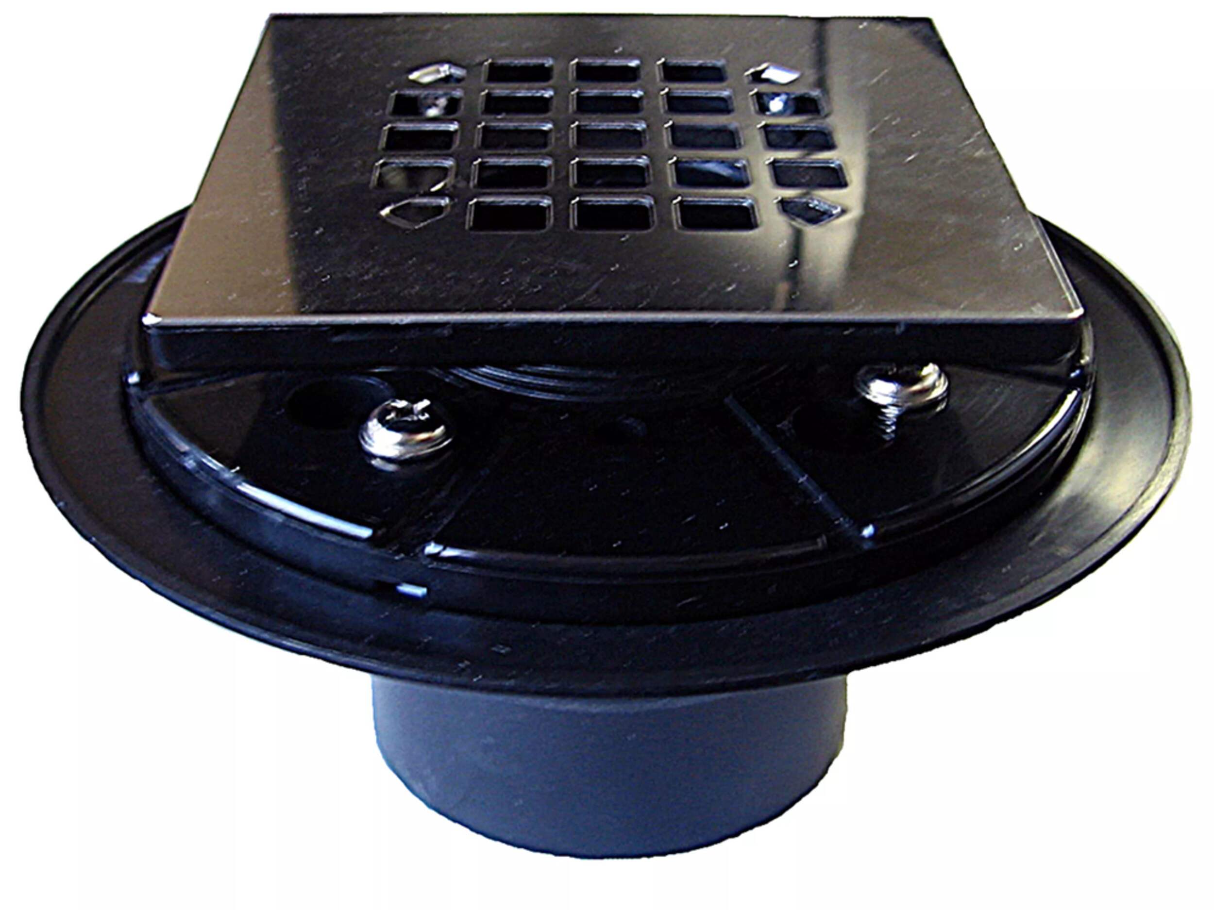 Watts ABS Adjustable Square Shower Drain with Stainless Steel Top, 2-in Front_Elevated