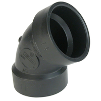 Bow ABS/DWV 60-Degree Elbow Fitting, Black, 1-1/2-in Front_Three_Fourths_Angled_Right