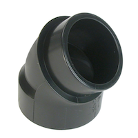 Raccord de coude à 45 degrés ABS et drainage et aération Bow, siphon, noir, 1 1/2 po Front_Three_Fourths_Angled_Right