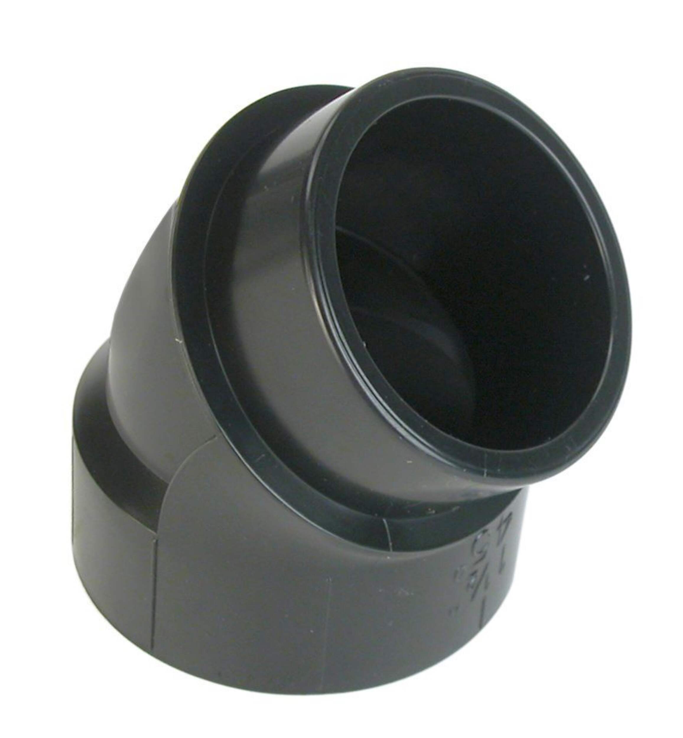 Bow ABS/DWV 45-Degree Elbow Fitting, Spigot, Black, 1-1/2-in Front_Three_Fourths_Angled_Right