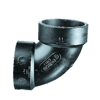 Bow ABS/DWV 90-Degree Elbow Pipe, Black, 1.5-in