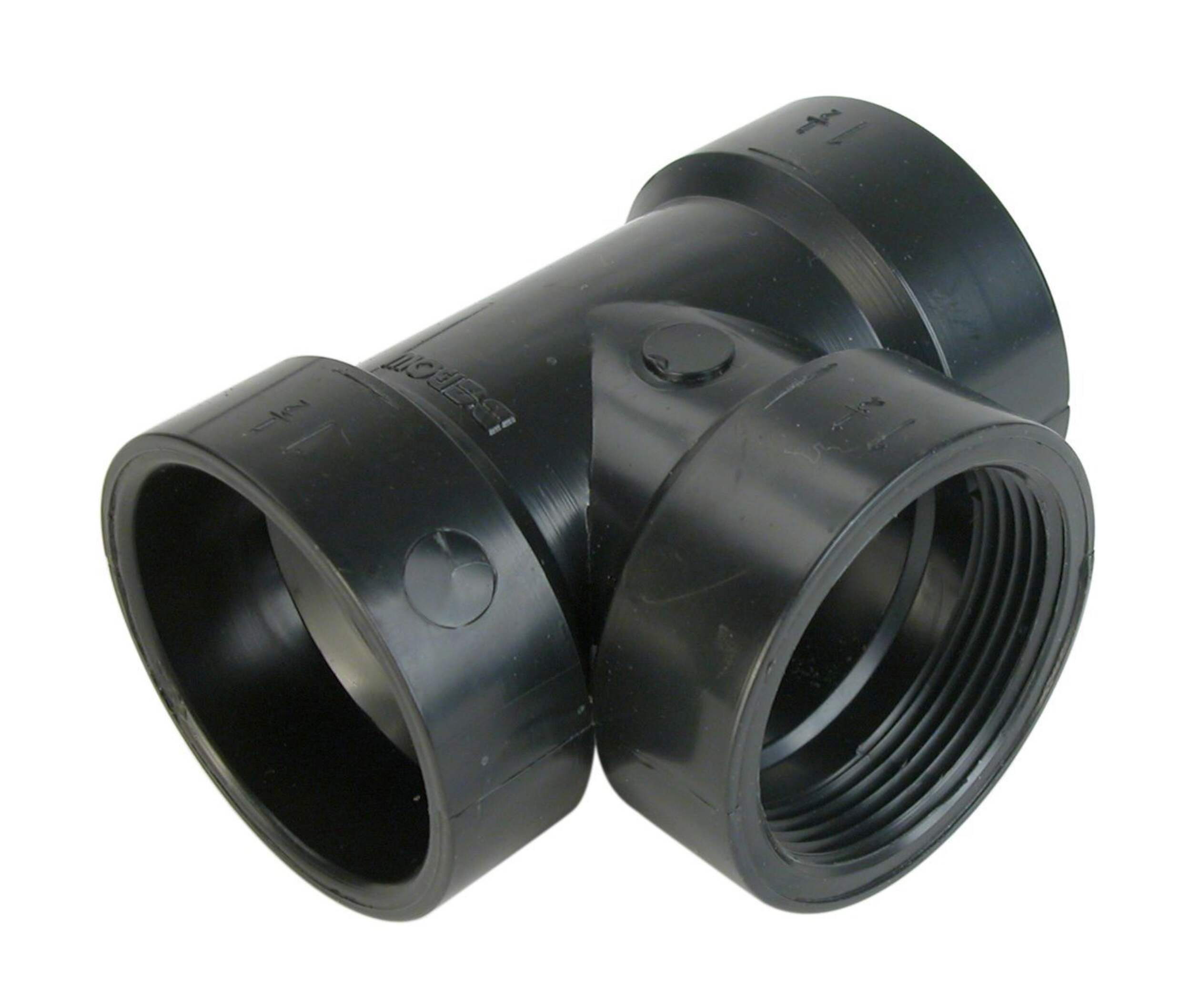 Raccord en T de nettoyage en ABS pour raccord d'égout et de drainage, 1-1/2 po Front_Three_Fourths_Angled_Right