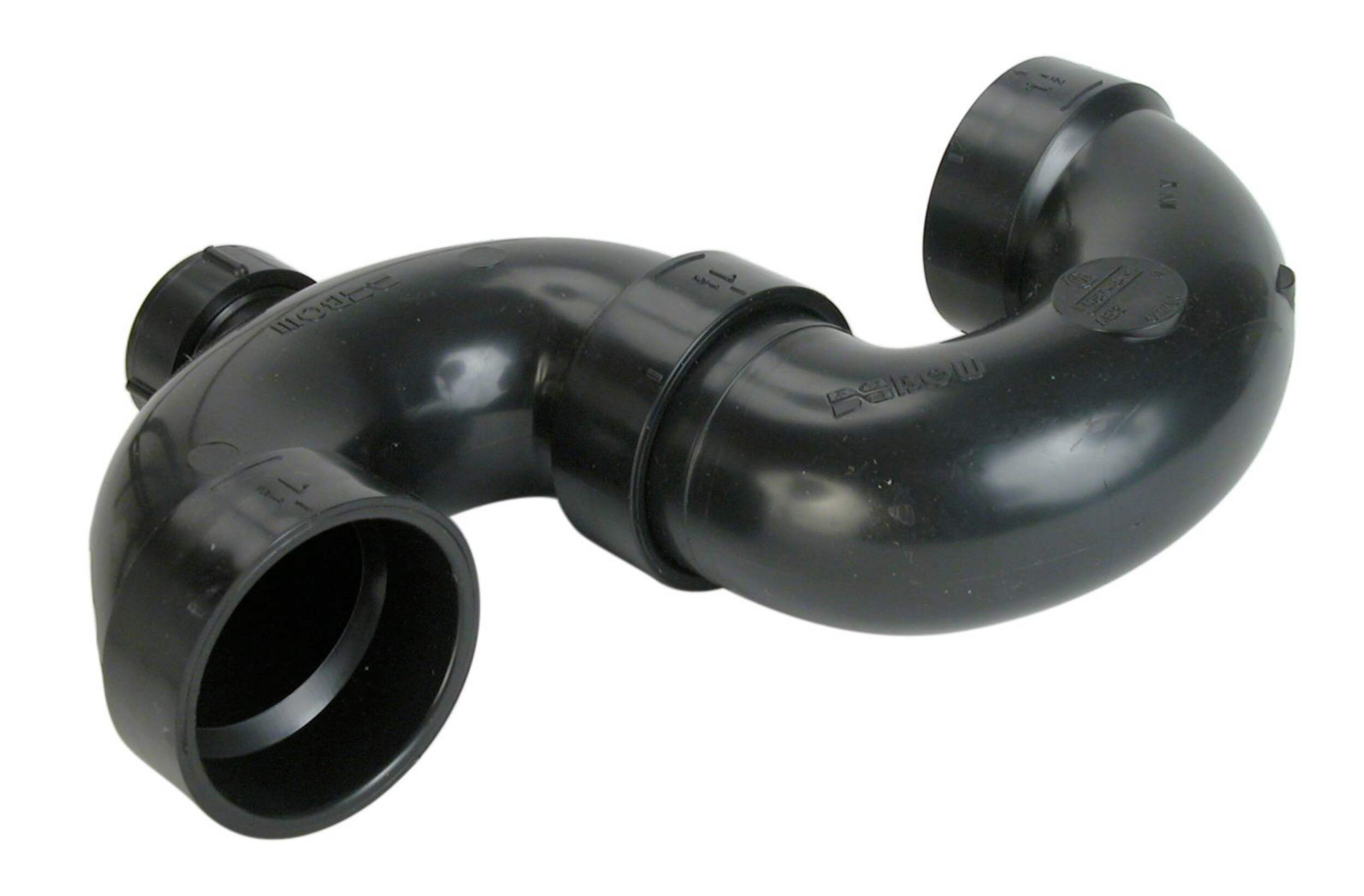 Bow ABS/DWV S-Trap with Clean-Out, Black, Assorted Sizes Composite_or_Mixed