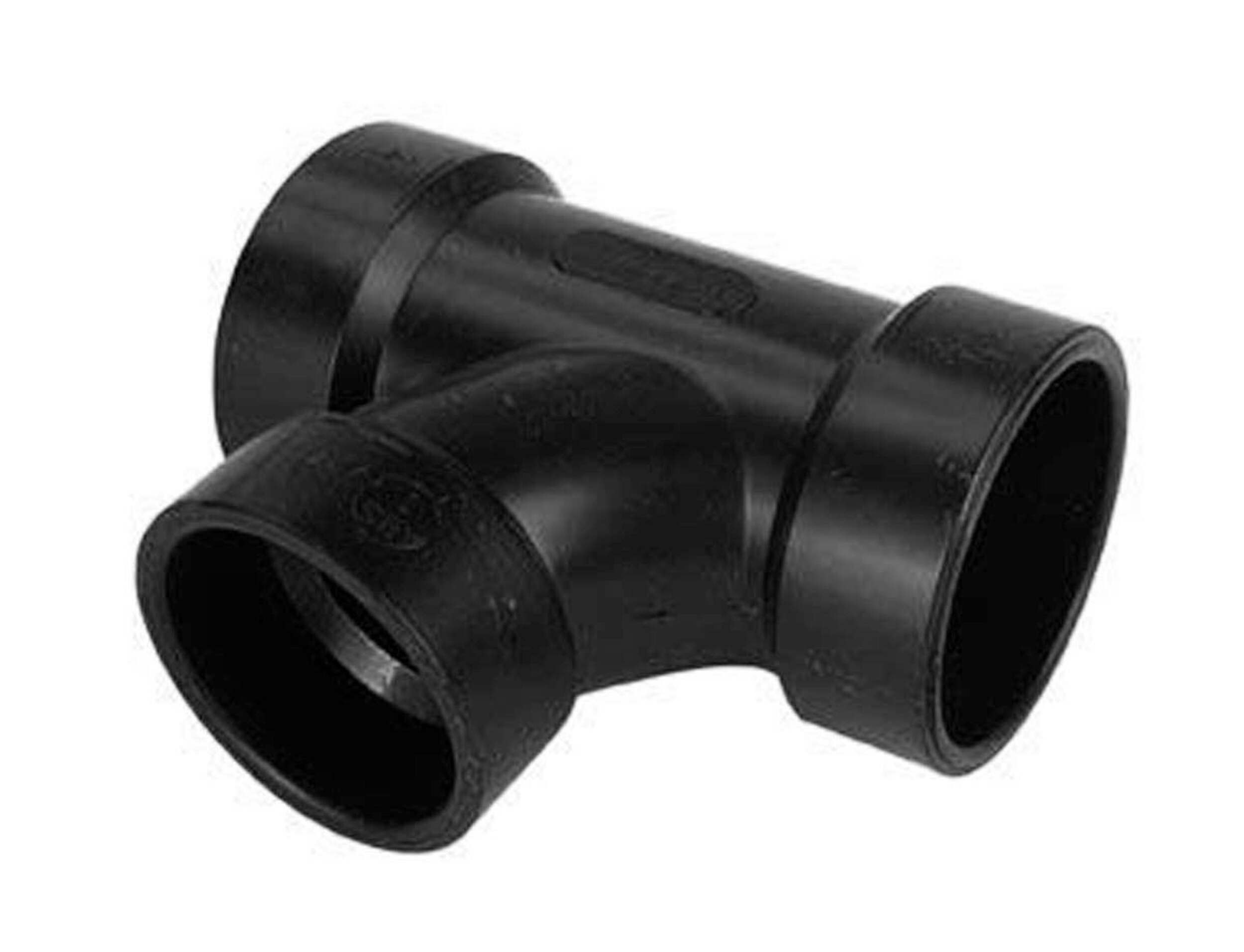 Bow ABS 90-Degree TY-Fitting, Black, 3 x 3 x 1-1/2-in Front_Three_Fourths_Angled_Left