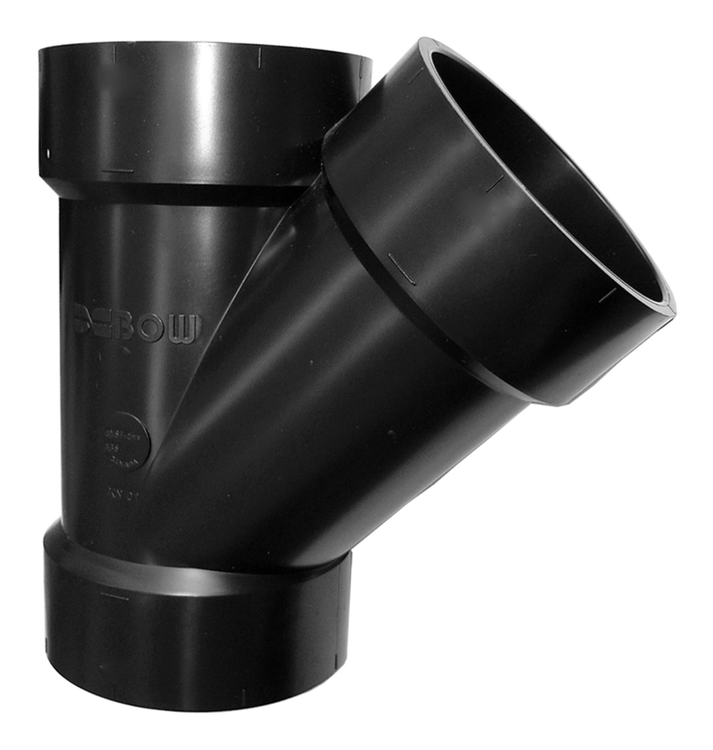 Raccord en Y de 45 degrés ABS Bow, 3 po Front_Elevated