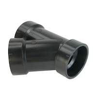 Bow ABS Y-Fitting, 3-in x 3-in x 1-1/2-in