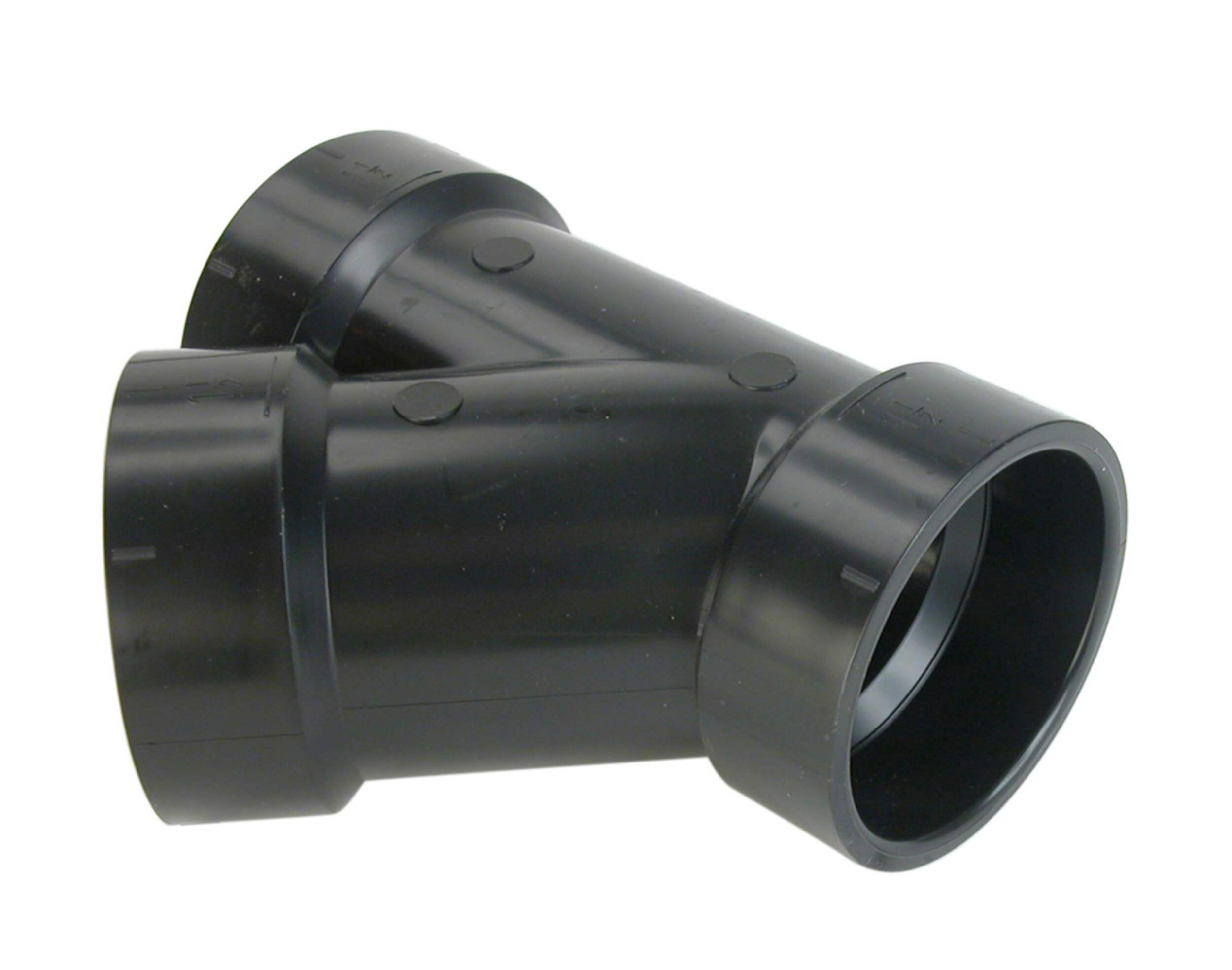Raccord en Y ABS Bow, 3 x 3 x 1 1/2 po Front_Three_Fourths_Angled_Right