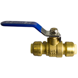 Waterline Push N' Connect Brass Full Port Ball Valve with Lever Handle, 1/2-in Side_Left