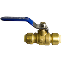 Waterline Push N' Connect Brass Full Port Ball Valve with Lever Handle, 1/2-in Side_Left