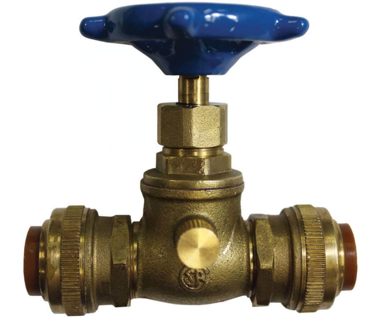 Waterline Push N' Connect Stop Valve/Ball Valve with Waste, 1/2-in