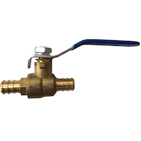 Waterline PEX Full Port Ball Valve with Lever Handle, 1/2-in Side_Left