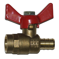 Waterline PEX Sweat Ball Valve with T-Handle, 1/2-in Front_Flat
