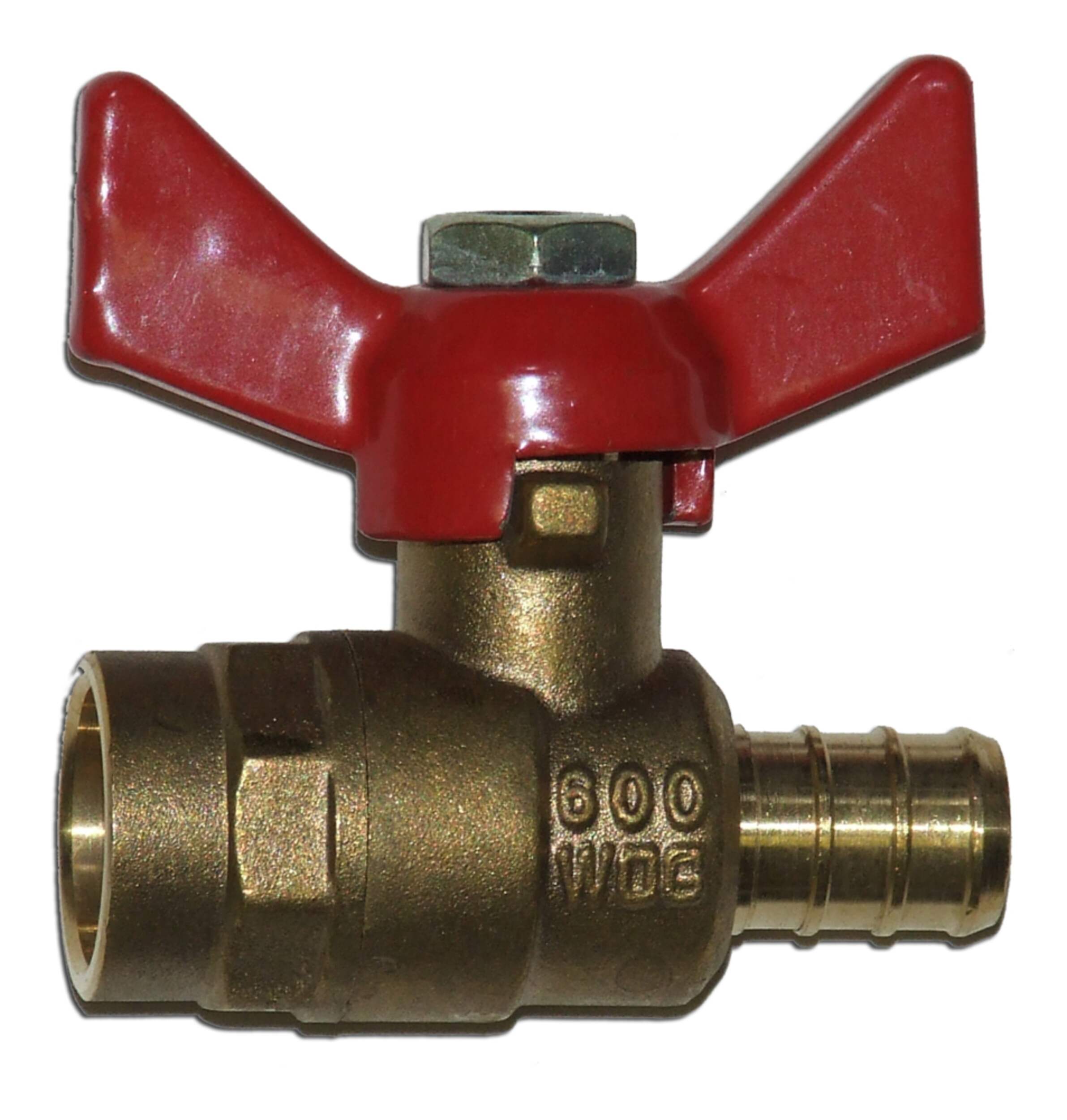 Robinet à bille à souder PEX Waterline, poignée en T, 1/2 po Front_Flat