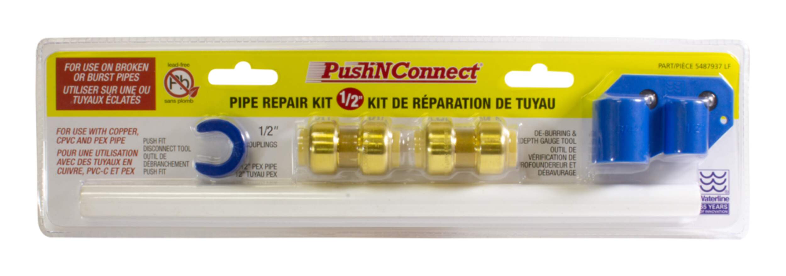 Waterline Push N' Connect Pipe Repair Kit, 1/2in PEX Canadian Tire
