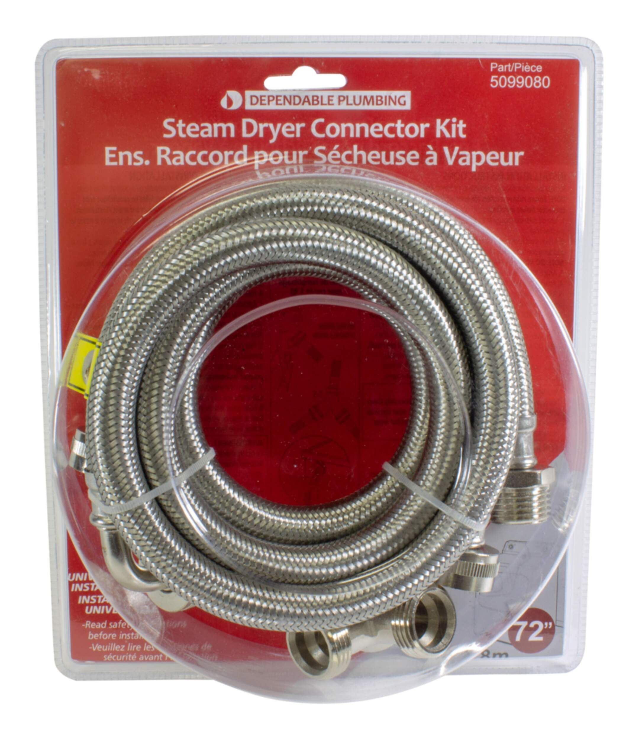 Waterline Dependable Plumbing Universal Steam Dryer Connector Kit, 8-m Front_Flat