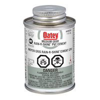 Oatey Rain-R-Shine PVC Cement, Medium Grey, 118-mL