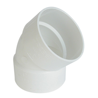 Raccord en coude de 45 degrés en PVC Bow, pour égout et raccord de drainage, blanc, tailles variées Front_Three_Fourths_Angled_Right