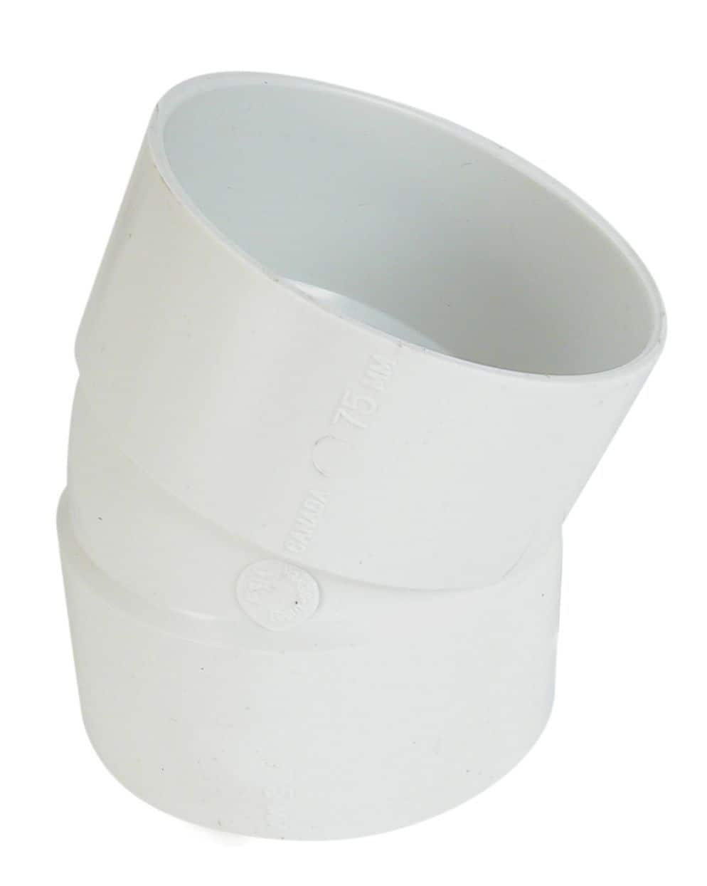 Bow PVC 22.5 Degree Elbow for Sewer and Drainage Fitting, White ...