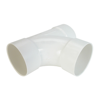 Raccord en T sanitaire en PVC Bow, pour égout et raccord de drainage, blanc, tailles variées Front_Three_Fourths_Angled_Right