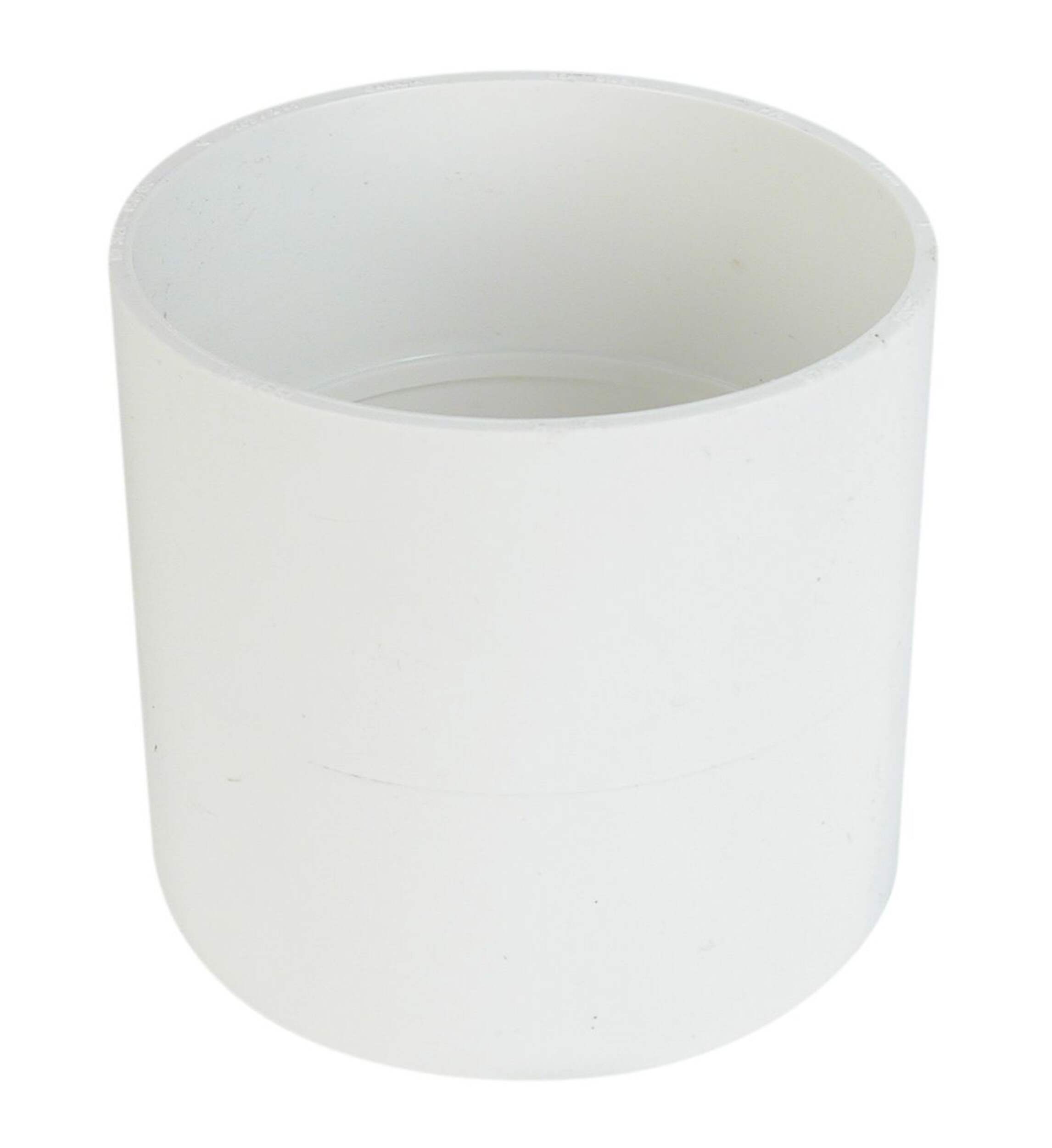 Bow PVC Coupling for Sewer and Drainage Fitting, White, Assorted Sizes Front_Elevated
