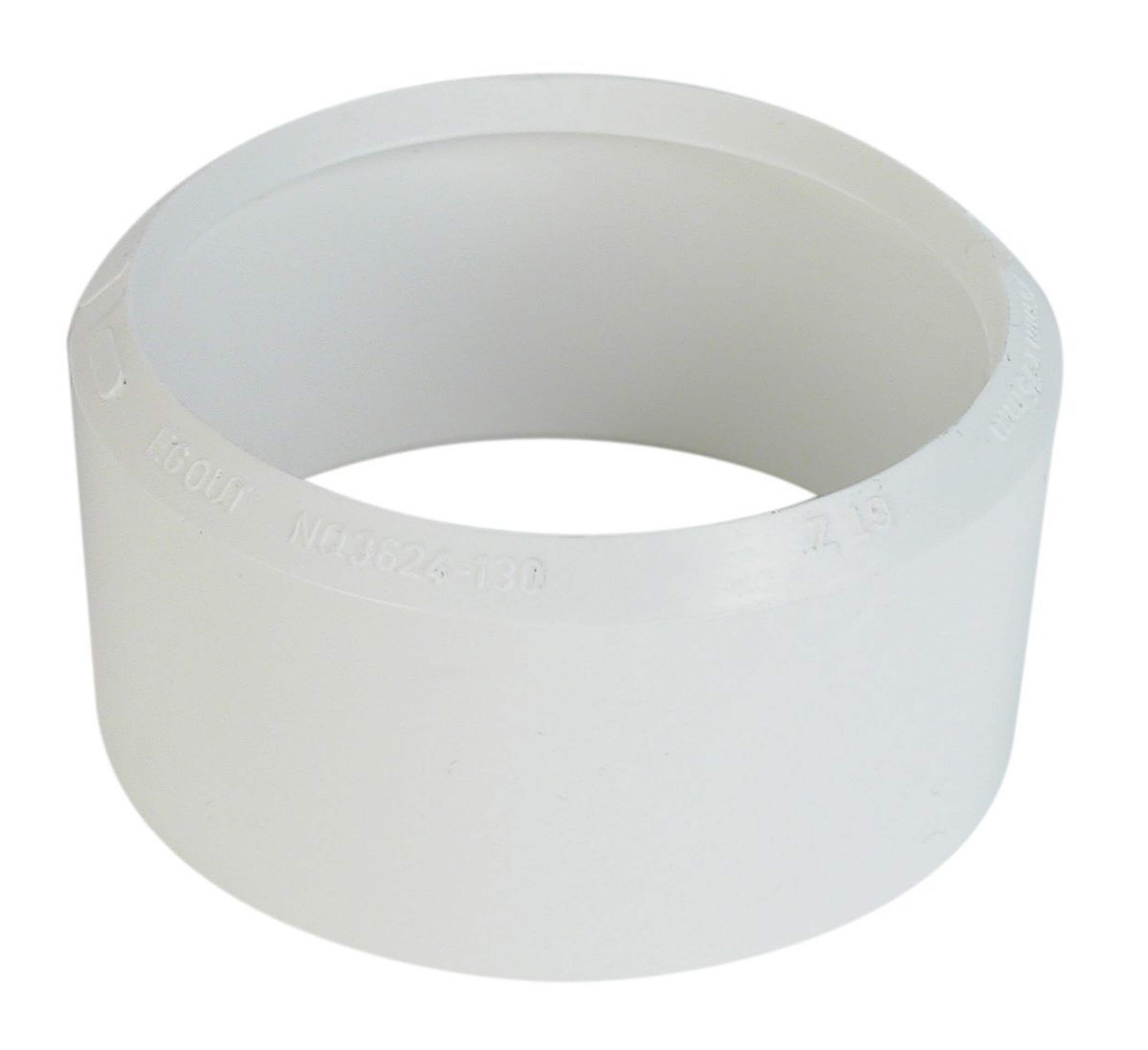 Bow PVC Bushing for Sewer and Drainage Fitting, White, Assorted Sizes Overhead_Plunge