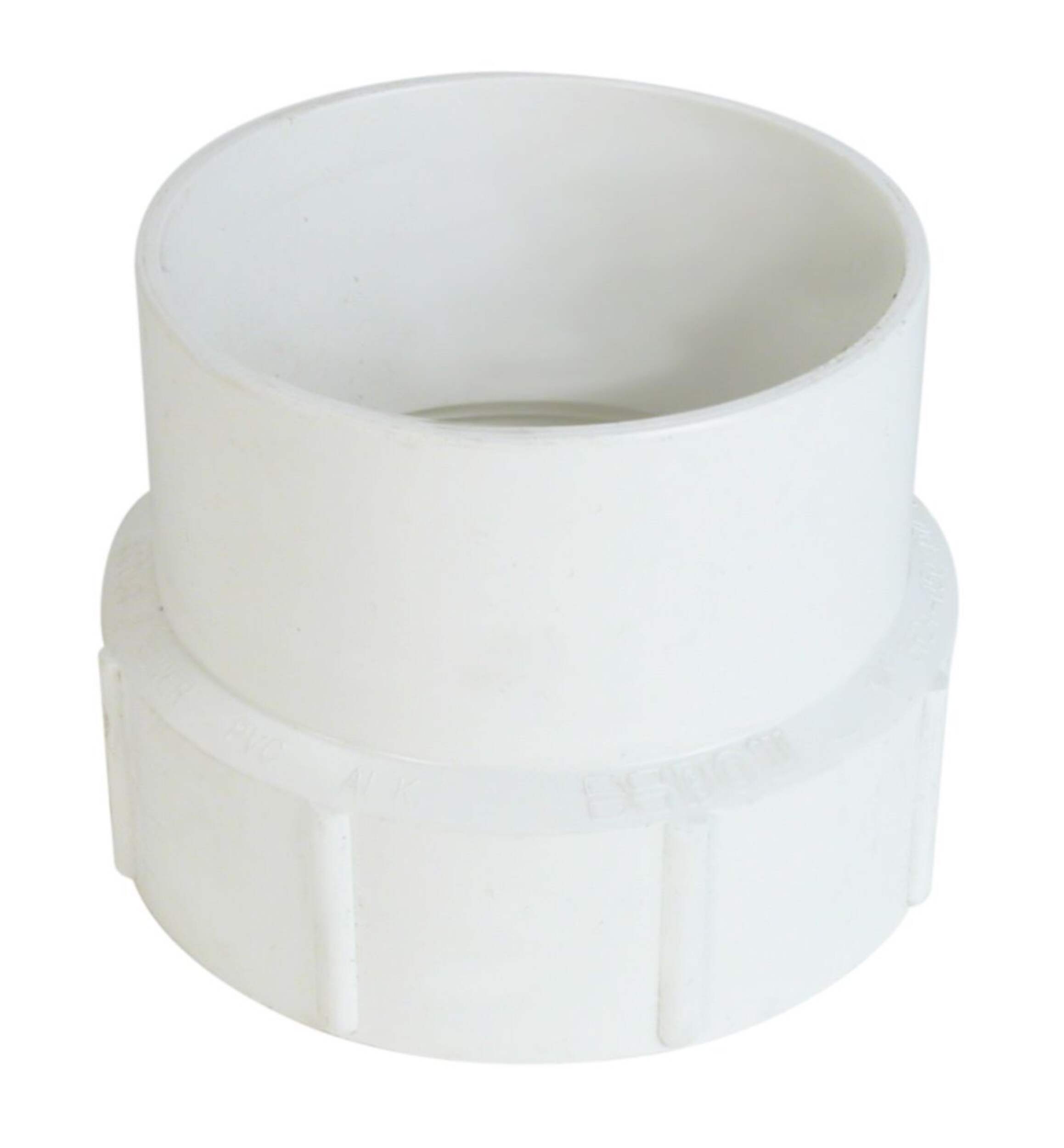 Bow PVC Adapter with Clean-Out Adapter for Sewer and Drainage Fitting, White, Assorted Sizes Front_Elevated