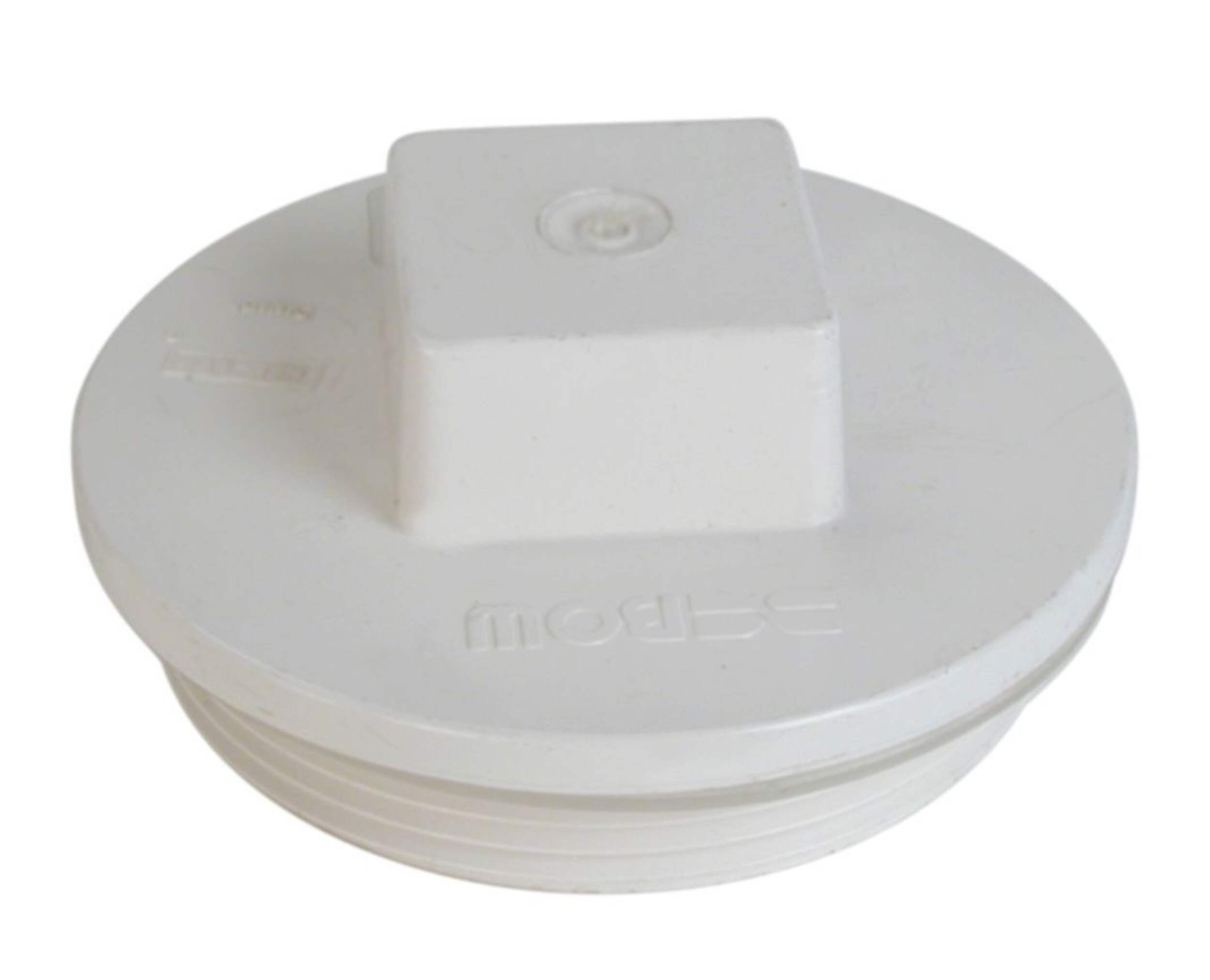 Bow PVC Threaded Plug for Sewer and Drainage Fitting, White, Assorted Sizes Front_Elevated