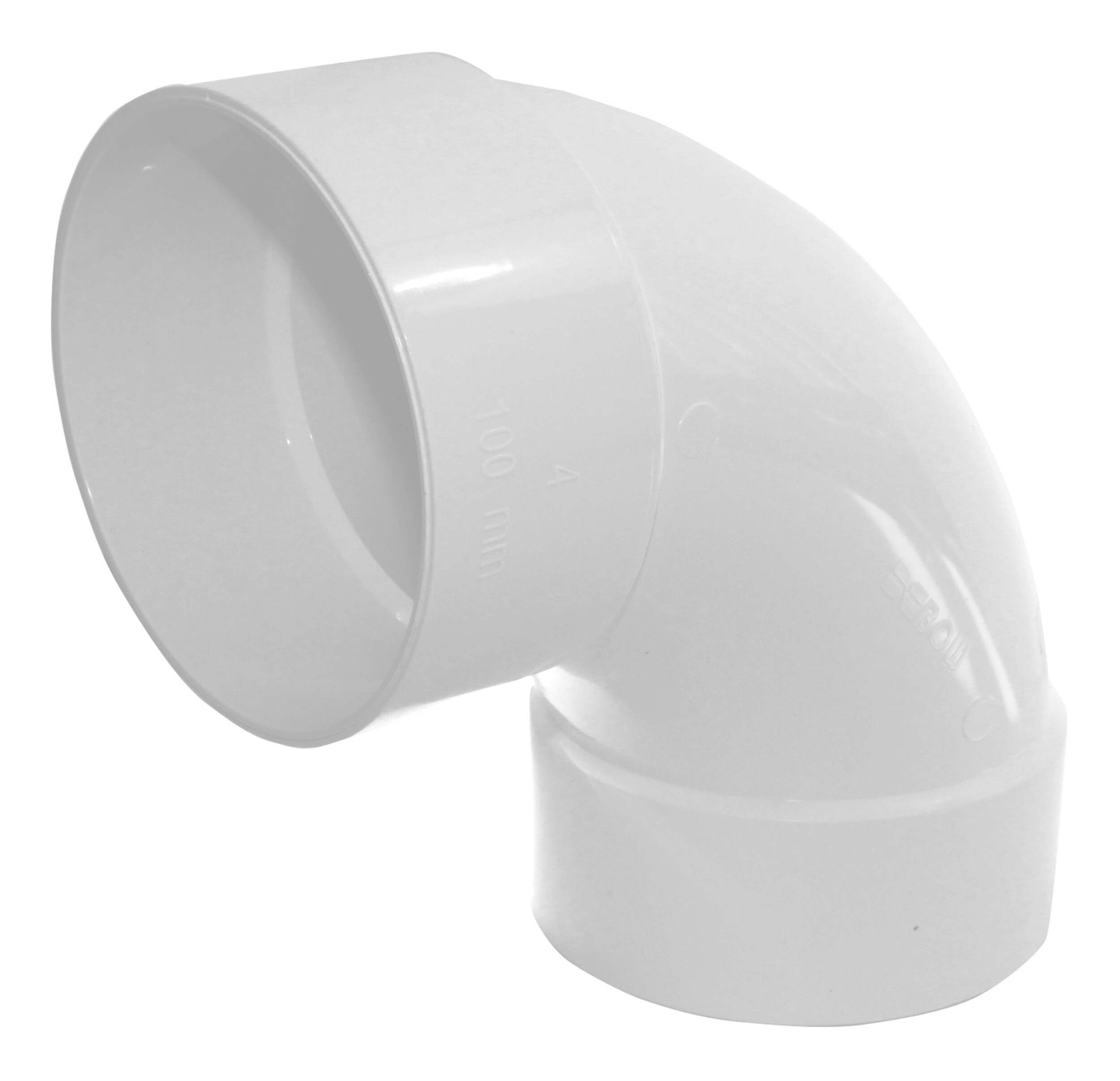 IPEX PVC 90-Degree Elbow, 4-in Front_Angled_Left